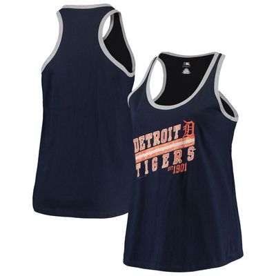 PROFILE Women's Navy Detroit Tigers Plus Size Ringer Racerback Tank Top