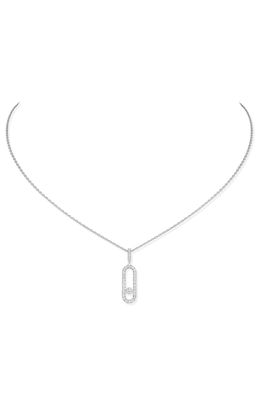 Messika Move Uno Pave Pendant Necklace in White Gold
