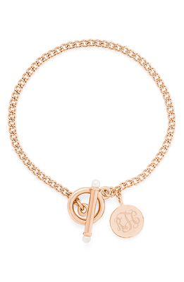 Brook and York Stella Personalized Monogram Bracelet in Rose Gold