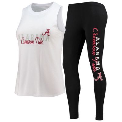 Women's Concepts Sport White/Black Alabama Crimson Tide Tank Top and Leggings Sleep Set