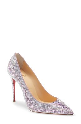 Christian Louboutin Chrisitian Louboutin Kate Crystal Embellished Pointed Toe Pump in Silver