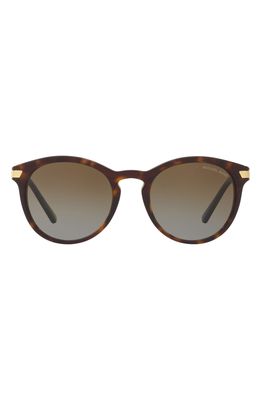 Michael Kors 53mm Polarized Round Sunglasses in Tortoise/Gold/Brown Gradient