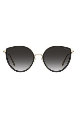 levi's 57mm Flat Front Gradient Cat Eye Sunglasses in Black/Dark Grey