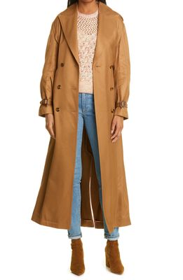 Ted Baker London Fabri Drapey Trench Coat in Brown