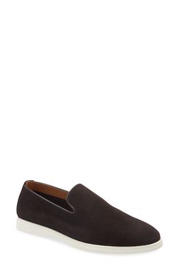 BOSS Sienne Sienne Suede Venetian Loafer in Dark Brown Suede