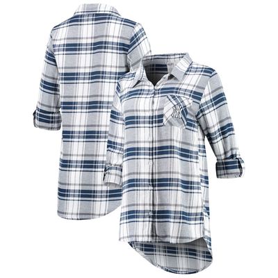 Women's Concepts Sport Navy/Gray New York Yankees Accolade Flannel Nightshirt