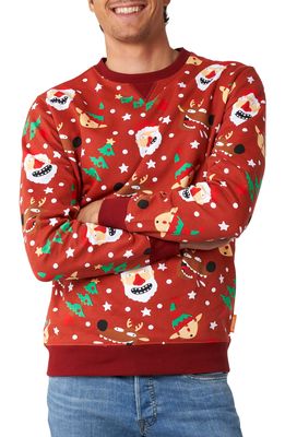OppoSuits Jolly Crewneck Christmas Sweatshirt in Red