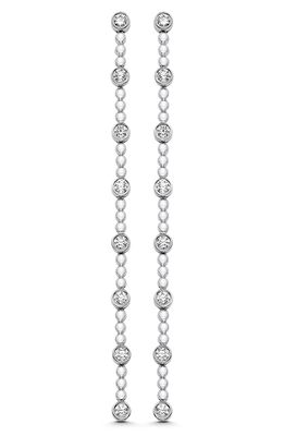 Sara Weinstock Isadora Bezel & Bead Linear Earrings in 18K Wg