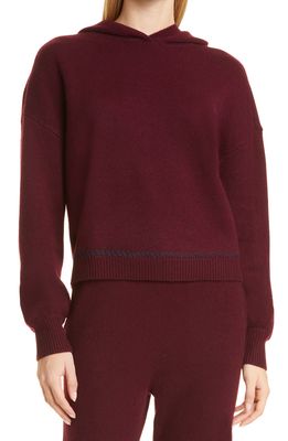 PAIGE Women's Nora Hooded Cashmere Sweater in Cherry Wine