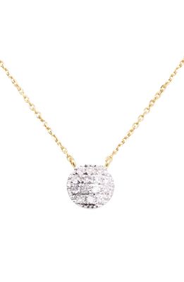 Dana Rebecca Designs Lauren Joy Diamond Disc Pendant Necklace in Yellow Gold