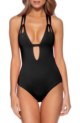 Becca Plunge One-Piece Swimsuit in Black
