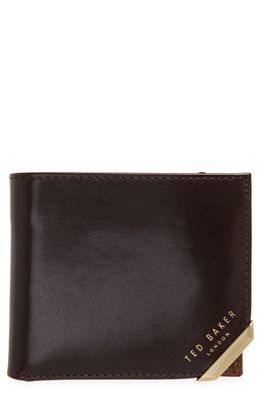 Ted Baker London Korning Leather Bifold Wallet in Chocolate