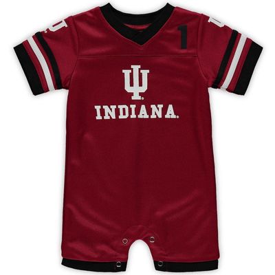 Newborn & Infant Colosseum Crimson Indiana Hoosiers Bumpo Football Logo Romper
