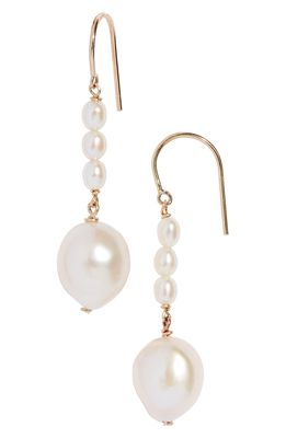 Poppy Finch Baroque & Keshi Pearl Drop Earrings in 14Kyg
