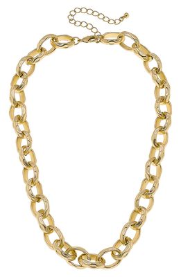 Canvas Jewelry Scallop Chain Link Necklace in Gold