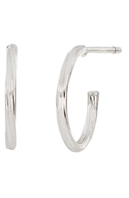 Bony Levy 14K White Gold Small Twisted Hoop Earrings in Silver