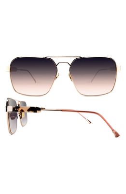 Coco and Breezy Zen 61mm Navigator Sunglasses in Gold/Red Tortoise/Gradient