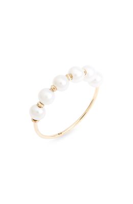 Poppy Finch Cultured Pearl Shimmer Ring in Yellow Gold