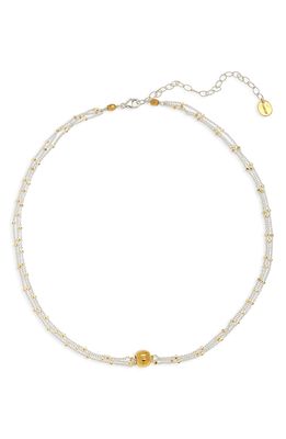 Chan Luu Multistrand Beaded Necklace in Silver Mix