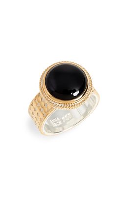 Anna Beck Black Onyx Ring in Gold/Black