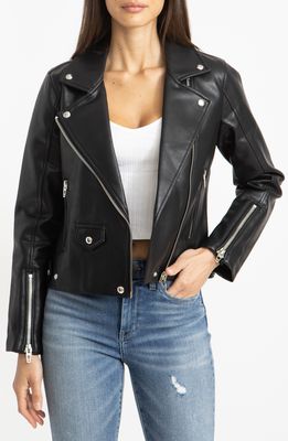 BLANKNYC Faux Leather Moto Jacket in Aim High