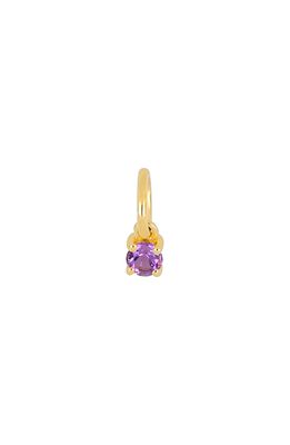 EF Collection Birthstone Charm in Yellow Gold/Amethyst