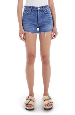 MOTHER The Tomcat Fray Hem Denim Shorts in Playing With Scissors