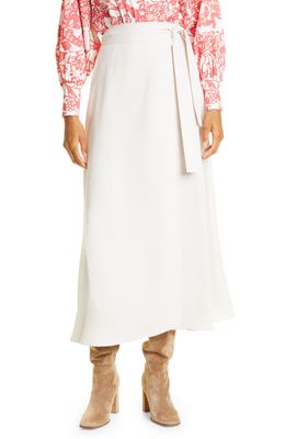 Careste Zara Silk Wrap Skirt in White Sand