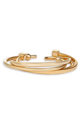 SOKO Set of 4 Mixed Shapes Stacking Cuffs in Gold
