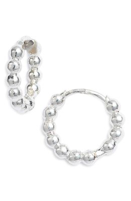 Estella Bartlett Beaded Mini Huggie Hoop Earrings in Silver