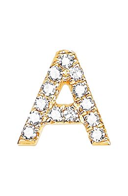 EF Collection Diamond Initial Stud Earring in 14K Yellow Gold/A