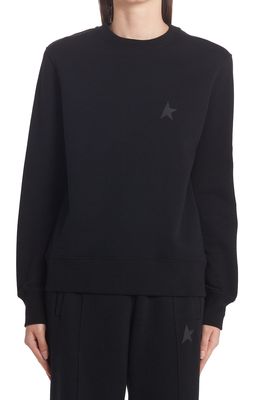 Golden Goose Star Collection Athena Logo Cotton Jersey Sweatshirt in Black