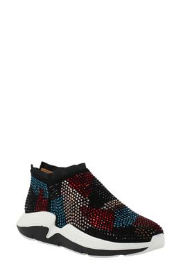 L'Amour des Pieds Helena Embellished Sneaker in Black/Bright Multi Fabric