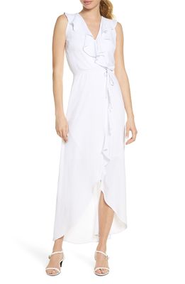 Fraiche by J Ruffle Faux Wrap Maxi Dress in White