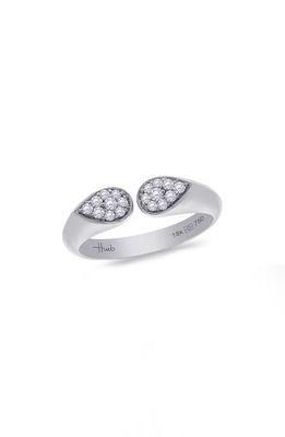 Hueb Bestow Pave Diamond Open Ring in White Gold