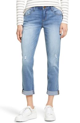 Wit & Wisdom Ripped Crop Straight Leg Jeans in Light Blue