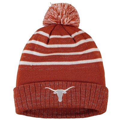 Women's Top of the World Texas Orange Texas Longhorns Shimmering Cuffed Knit Hat with Pom in Burnt Orange