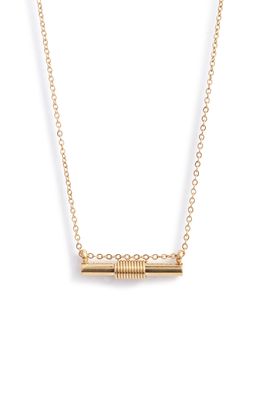 Knotty Wrapped Bar Necklace in Gold