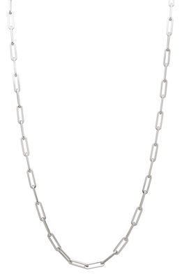 Stephanie Windsor Paper Clip Chain Necklace in White Gold