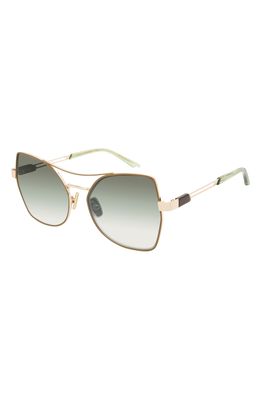 Coco and Breezy Stoic 56mm Hexagon Sunglasses in Green-Gold/Rose-Brown