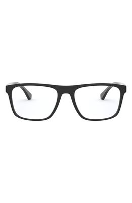 Emporio Armani 55mm Square Optical Glasses in Matte Black