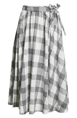 Lisa Marie Fernandez Plaid Cotton & Linen Balloon Skirt in Black/White Plaid Cotton