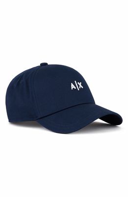 Armani Exchange Small Embroidered Logo Baseball Cap in Navy