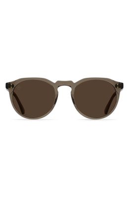 RAEN Remmy 52mm Round Sunglasses in Ghost/Vibrant Brown Polar