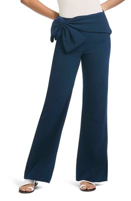 Sachin & Babi Whitley Bow Waist Stretch Crepe Trousers in Midnight