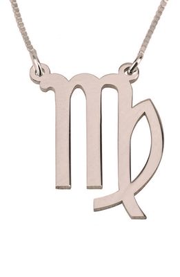 MELANIE MARIE Zodiac Pendant Necklace in Rose Gold Plated - Virgo