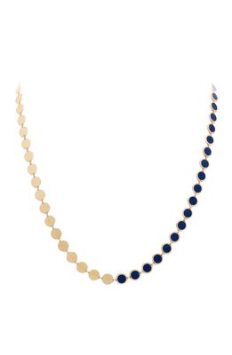 Stephanie Windsor Lapis Paillette Necklace in 14K Yg/Lapis
