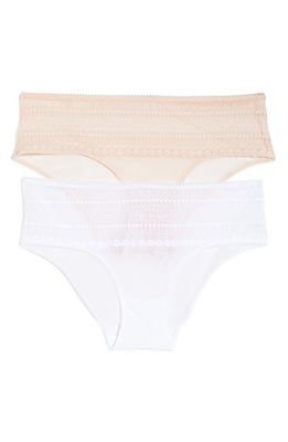 DKNY Lace 2-Pack Bikinis in Rosewater/White