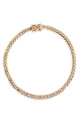 EF Collection Diamond Mini Curb Chain Bracelet in Yellow Gold