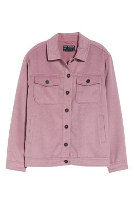 Frank And Oak Fuzzy Button-Up Overshirt in Nostalgia Rose